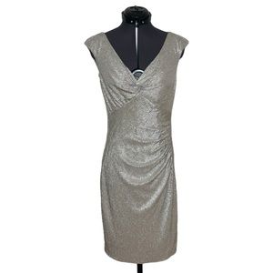 Cache Shimmering Metallic Dress